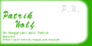 patrik wolf business card